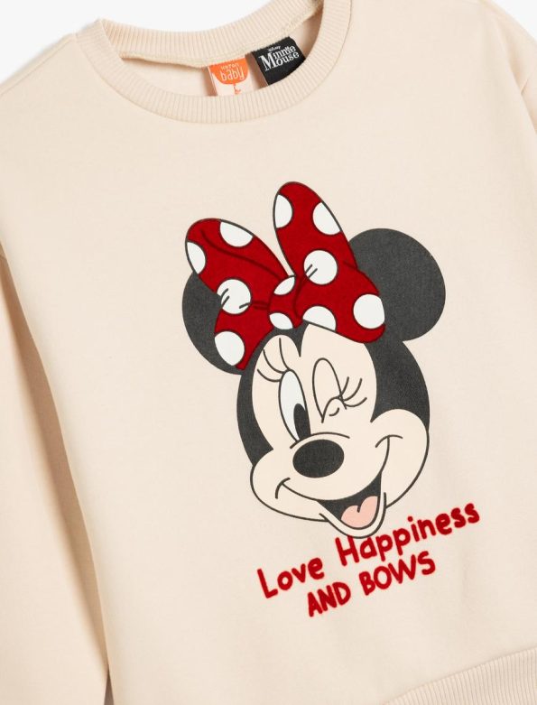 Girls' Licensed Minnie Mouse Printed Long Sleeve Sweatshirt