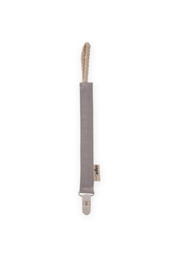 Baby Cotton Pacifier Holder 23 cm Gray