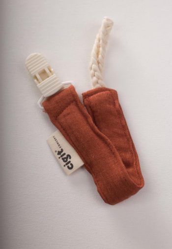 Baby Cotton Pacifier Holder 23 cm Rust