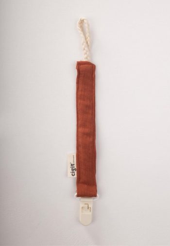 Baby Cotton Pacifier Holder 23 cm Rust