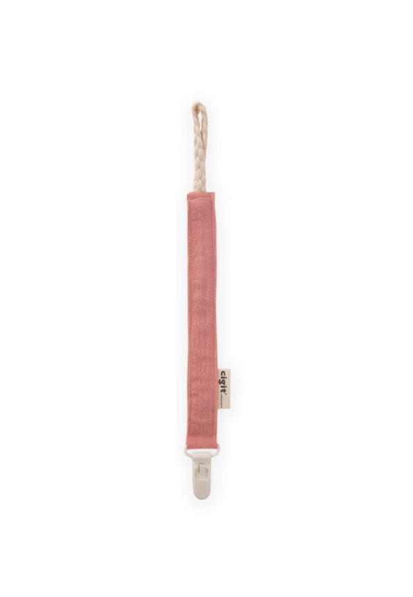 Baby Cotton Pacifier Holder 23 cm Salmon