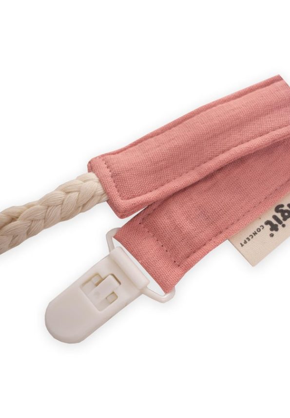 Baby Cotton Pacifier Holder 23 cm Salmon