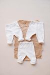 White 3-Piece Baby Leggings Set Model 1