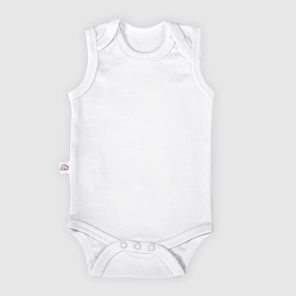 White Baby Bodysuit Sleeveless Set - 5 Pieces