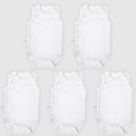 White Baby Bodysuit Sleeveless Set - 5 Pieces