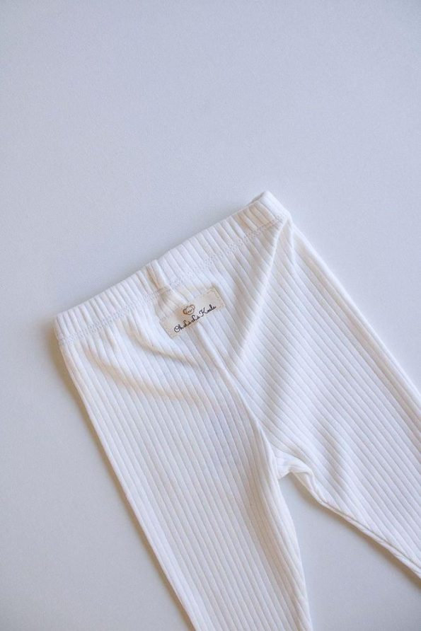White Ribbed Baby Leggings