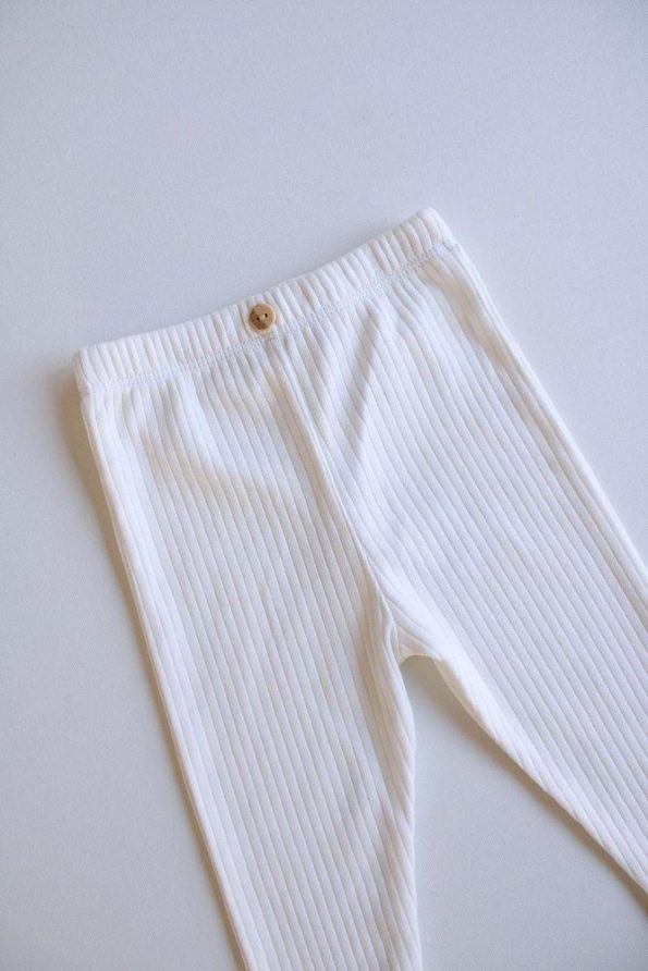 White Ribbed Baby Leggings