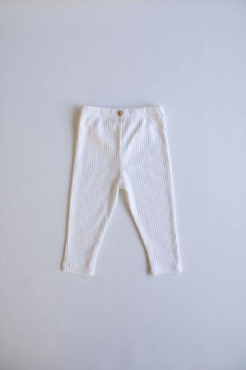 White Ribbed Baby Leggings