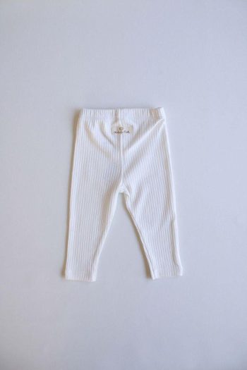 White Ribbed Baby Leggings