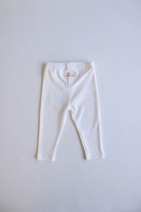 White Ribbed Baby Leggings