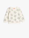 Girls' Long Sleeve Cotton Floral Print Sweatshirt
