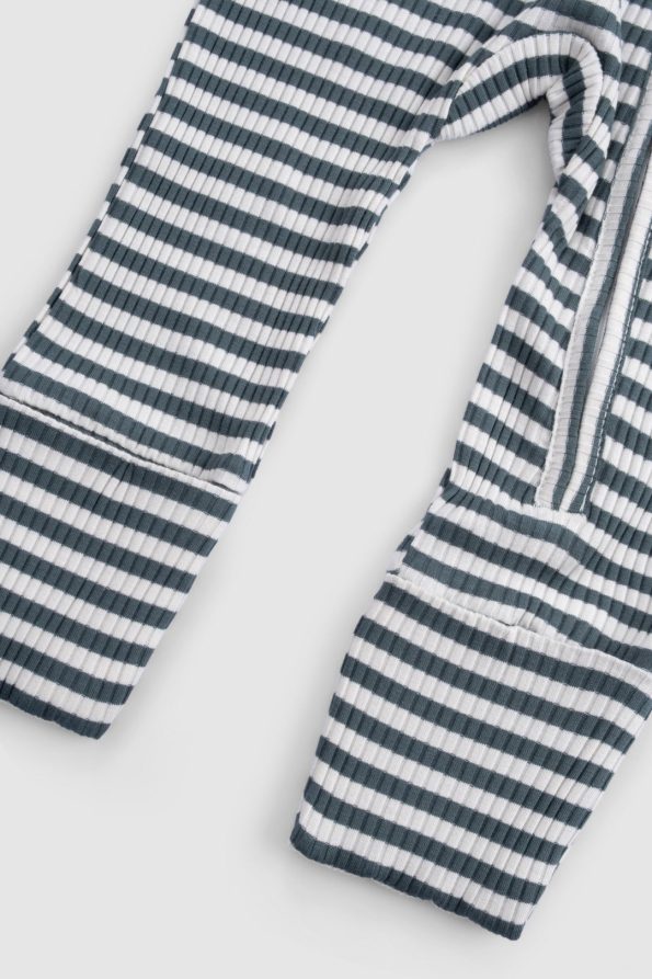 Self-Mitten and Footed Modal Green Zippered Bodysuit