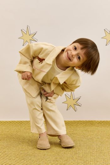 Beige Blazer with Piping Details