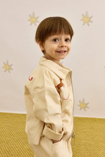 Beige Blazer with Piping Details