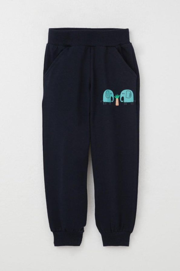 Boys' Sweatshirt Set with Cute Elephant Print in Ecru (1-4 Years)