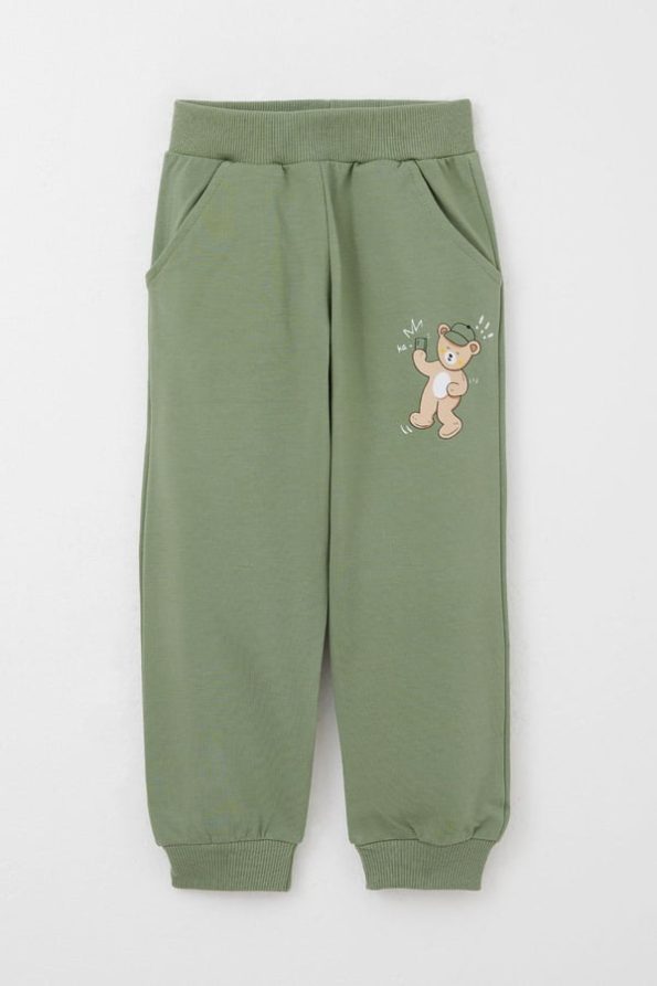 Boys' Fun Bear Print Sweatshirt Set in Beige (Ages 1-4)
