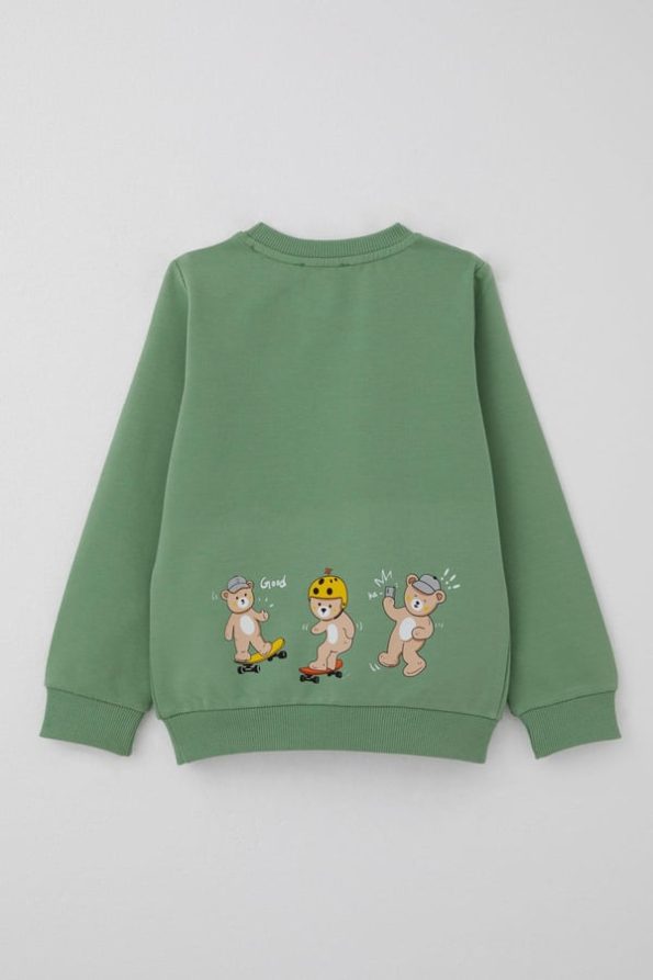 Boys' Fun Bear Print Mint Tracksuit (Ages 1-4)
