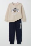 Boys' Printed Sweatshirt Set in Beige (2-4 Years)