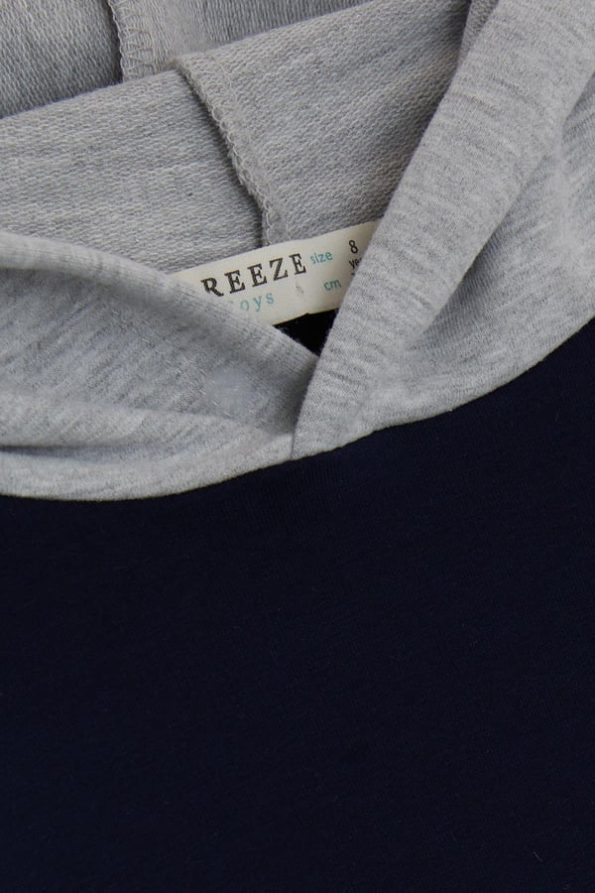 Boys' Hooded Sweatshirt with Print in Navy Blue (Ages 8-10)