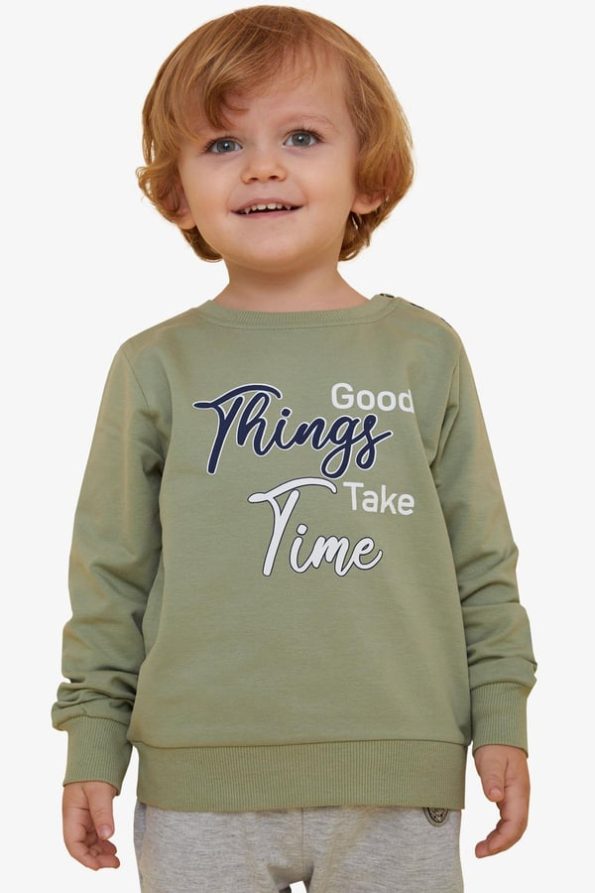 Boys' Mint Green Printed Sweatshirt (2-3 Years)