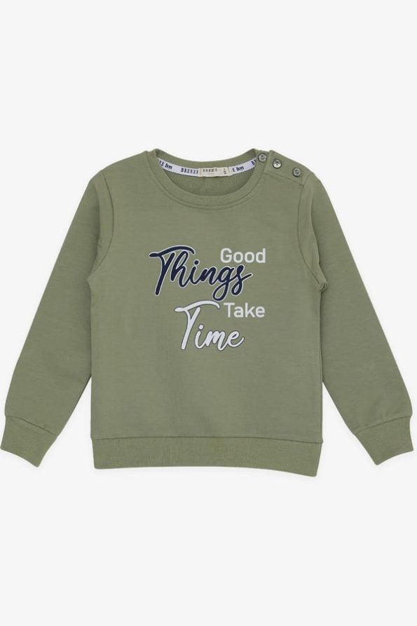 Boys' Mint Green Printed Sweatshirt (2-3 Years)