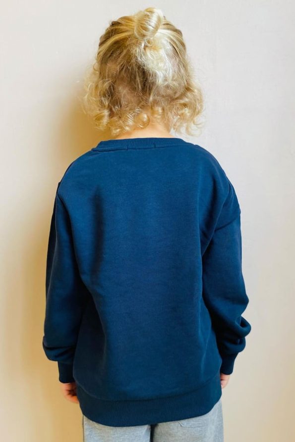 Boys' Navy Blue Printed Sweatshirt (Ages 4-8)
