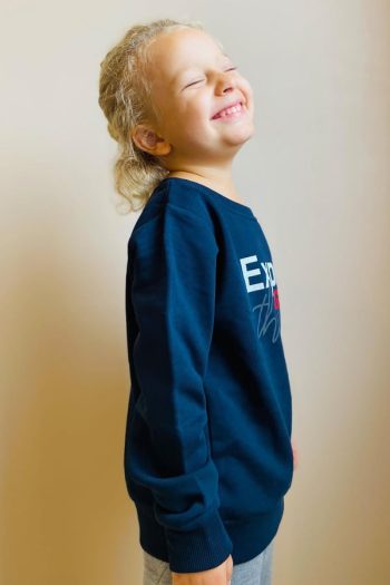 Boys' Navy Blue Printed Sweatshirt (Ages 4-8)