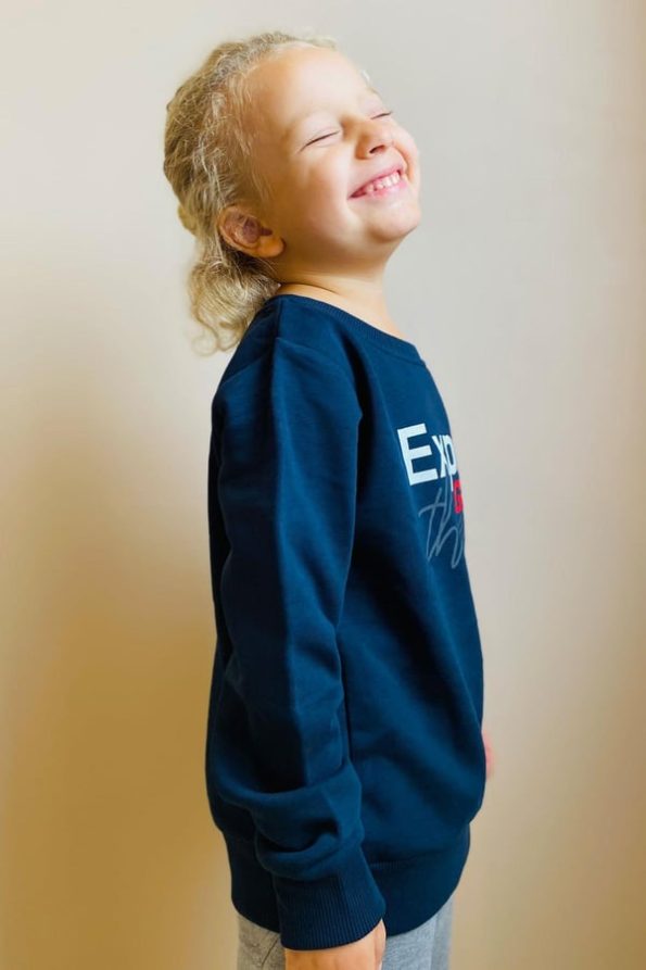 Boys' Navy Blue Printed Sweatshirt (Ages 4-8)