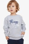 Boys' Sweatshirt with Printed Design in Light Grey Melange (2-3 Years)