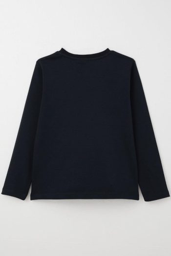 Boys' Basic Long Sleeve T-Shirt in Navy Blue (Ages 5-12)
