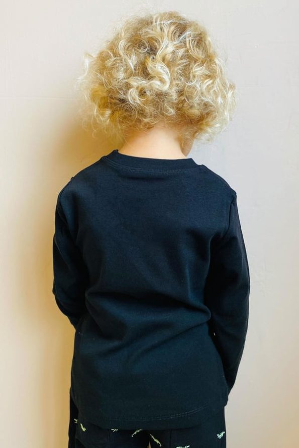 Boys' Long Sleeve Basic Black T-Shirt (4-8 Years)