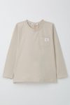 Boys' Long Sleeve T-Shirt with Cool Patches and Pocket Beige (Ages 4-8)