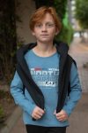 Boys Long Sleeve T-Shirt with Indigo Print (6-10 Years)