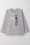 Boys' Long Sleeve Graphic T-Shirt in Light Gray Melange (6-12 Years)