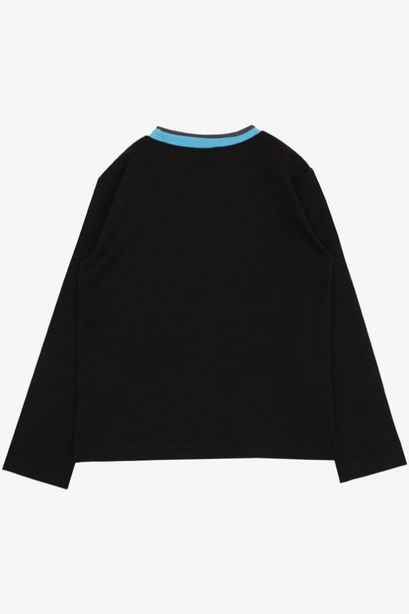 Boys' Long Sleeve Printed T-Shirt in Black (Ages 5-9)