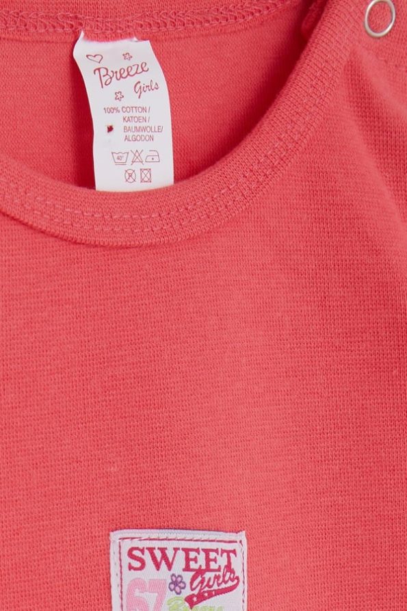 Coral Printed Bodysuit with Snaps for Baby Girls (9 Months - 3 Years)