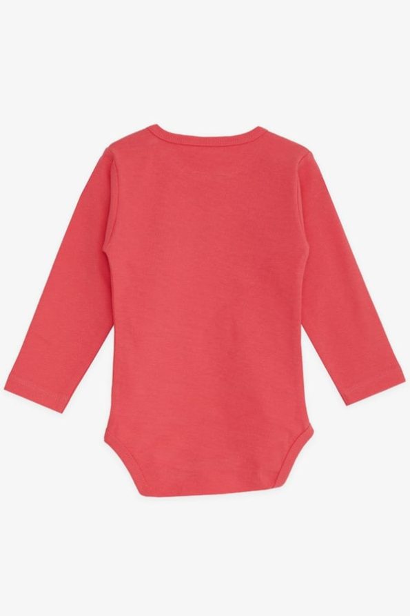 Coral Printed Bodysuit with Snaps for Baby Girls (9 Months - 3 Years)