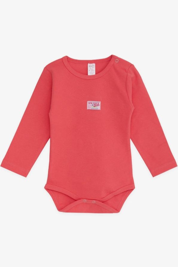 Coral Printed Bodysuit with Snaps for Baby Girls (9 Months - 3 Years)