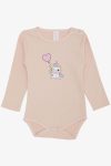 Girls' Baby Snap Bodysuit with Balloon Unicorn Print in Powder Pink (9 Months - 3 Years)