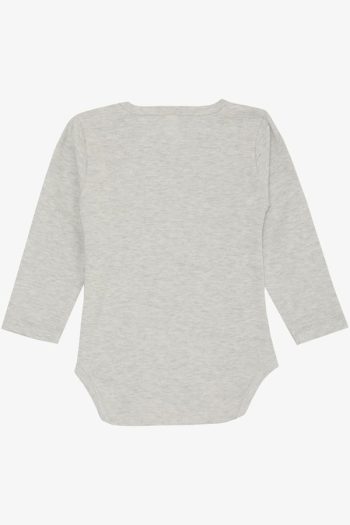 Girls' Baby Snap Bodysuit with Cute Kitten Print in Light Gray Melange (9 Months - 3 Years)