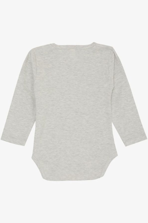 Girls' Baby Snap Bodysuit with Cute Kitten Print in Light Gray Melange (9 Months - 3 Years)