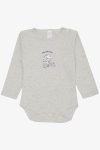 Girls' Baby Snap Bodysuit with Cute Kitten Print in Light Gray Melange (9 Months - 3 Years)