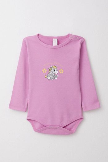 Cute Baby Girl Snap Bodysuit with Adorable Zebra Print in Lilac (9 Months - 3 Years)
