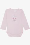 Girls' Baby Snap Bodysuit with Love-Themed Kitten Print in Pink (9 Months - 3 Years)