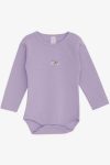 Girls' Baby Snapsuit with Printed Lilac Design (1-3 Years)