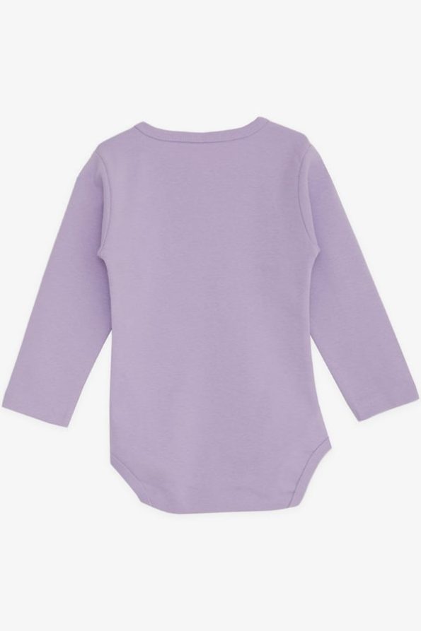 Girls' Baby Snapsuit with Printed Lilac Design (1-3 Years)