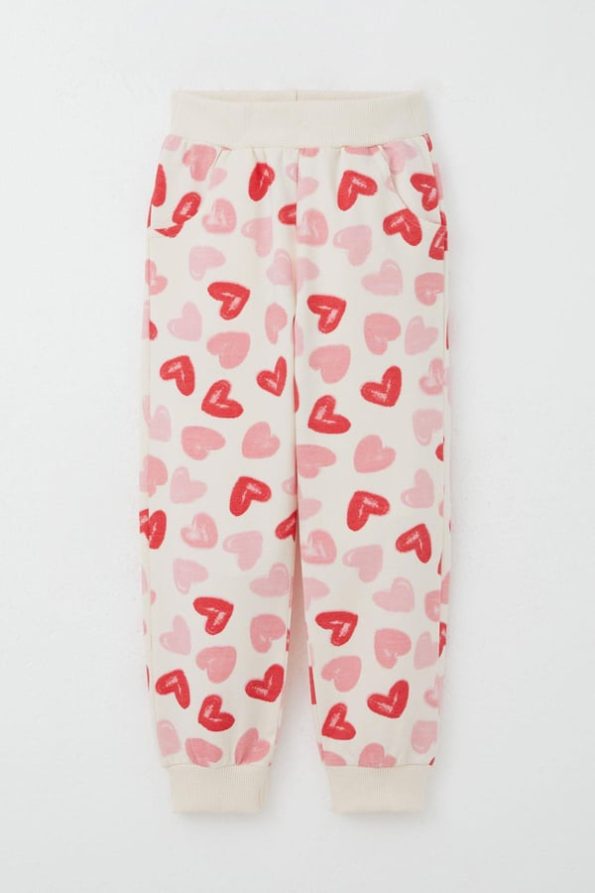 Girls' Baby Tracksuit Heart Dream with Ruffled Shoulders Cream (9 Months - 3 Years)