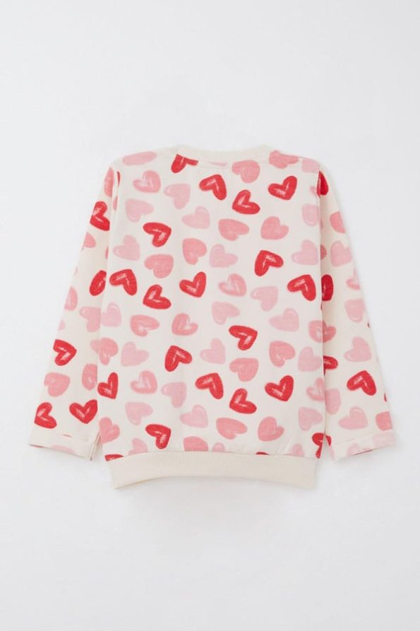 Girls' Baby Tracksuit Heart Dream Pants with Bow Cream (9 Months - 3 Years)
