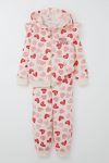 Girls' Baby Tracksuit Heart Dream with Ruffled Shoulders Cream (9 Months - 3 Years)