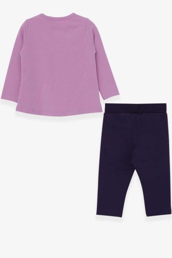 Girls' Baby Legging Set with Cat Print in Lavender (9 Months - 3 Years)